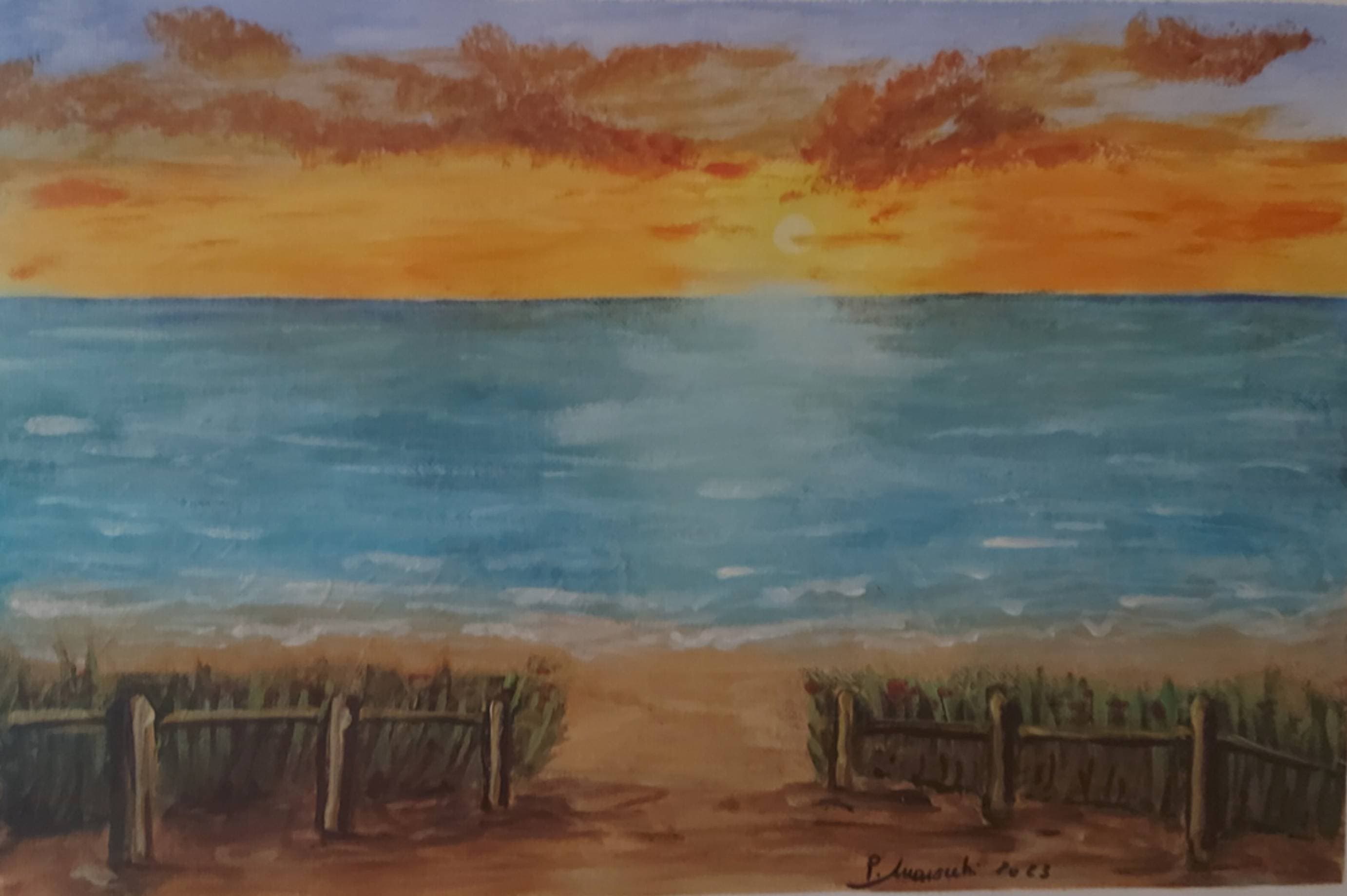 Opera d&apos;arte: Tramonto sul mare di Patrizia Marocchi
